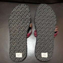 Sandales en cuir, Couleur FEU
