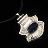 Médaillon argent, pierre lapi-lazuli